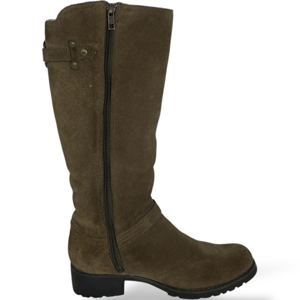 UGG Australia Jillian Tall Suede Brown Snow Boots Womens Size 7 Sherpa Round Toe - Picture 5 of 13